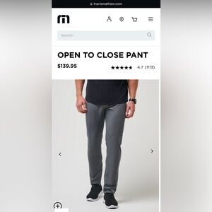 Travis Matthew Open to Close Pants Heather Gray Size 33